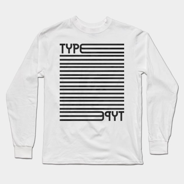 Type Stripes (Black) Long Sleeve T-Shirt by John Uttley